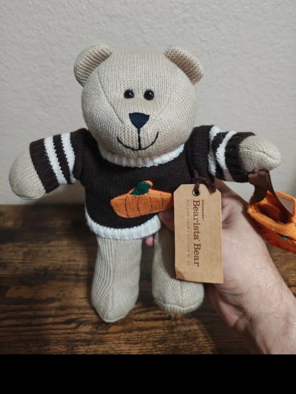 Retired Collectible Starbucks Autumn 2009 Bearista Bear (85th Edition) Plush.